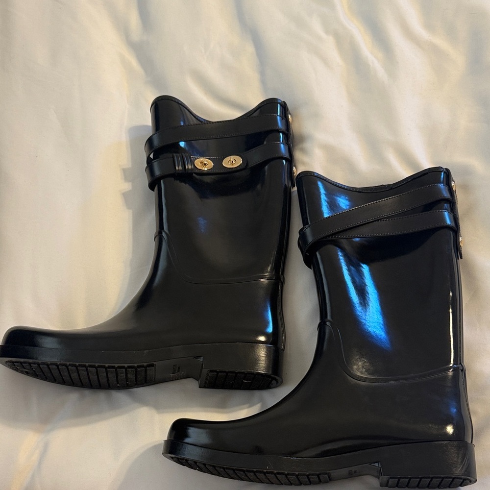 Coach Trisha Black Women's Rain Boots Size 10